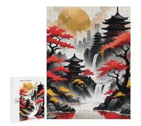 Rompecabezas 500 PCS para Adultos Japan Landscape Ink Rompecabezas para Adultos Juguete Decoración De Pared Decoración Perfecta Regalos para Reducir El Estrés 500 PCS
