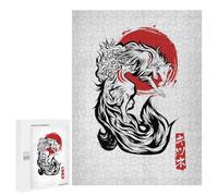 Rompecabezas 500 PCS para Adultos Japanese Kitsune Zen Fox Rompecabezas para Adultos Juguetes De Bricolaje Pero Divertidos Y Humorísticos para Cumpleaños, Navidad 500 PCS