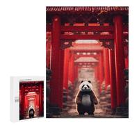 Rompecabezas 500 PCS para Adultos Japanese Panda Torii Gate Rompecabezas para Adultos Juegos Familiares Carrera De Velocidad Manual Regalos para Amigos Y Familiares 500 PCS
