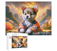 Rompecabezas 500 PCS para Adultos Japanese Puppy in Kimono Rompecabezas para Adultos Juegos Relajantes Decoración Perfecta como Regalo para Toda La Familia 500 PCS