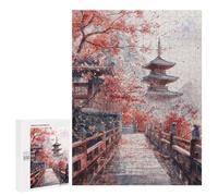 Rompecabezas 500 PCS para Adultos Japanese Sakura Temple Rompecabezas para Adultos Juegos Familiares Carrera De Velocidad Manual Regalos para Amigos Y Familiares 500 PCS
