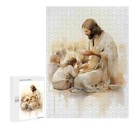 Rompecabezas 500 PCS para Adultos Jesus Feeding Children Rompecabezas para Adultos Juegos Familiares Carrera De Velocidad Manual Regalos para Amigos Y Familiares 500 PCS