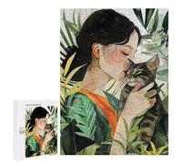 Rompecabezas 500 PCS para Adultos Kitty I Love You Cat Art Rompecabezas para Adultos Juguete Decoración De Pared Decoración Perfecta Regalos para Reducir El Estrés 500 PCS