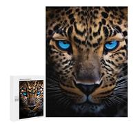 Rompecabezas 500 PCS para Adultos Leopard with Blue Eyes Rompecabezas para Adultos Juegos Familiares Carrera De Velocidad Manual Regalos para Amigos Y Familiares 500 PCS