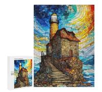 Rompecabezas 500 PCS para Adultos Lighthouse on A Cliff Rompecabezas para Adultos Juegos Relajantes Corte De Precisión Oferta como Regalo para Toda La Familia 500 PCS