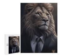 Rompecabezas 500 PCS para Adultos Lion in Suit Portrait Rompecabezas para Adultos Juego De Ingenio Regalo De Cumpleaños Ayuda A Ejercitar El Cerebro 500 PCS