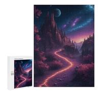 Rompecabezas 500 PCS para Adultos Magical Night Pathway Rompecabezas para Adultos Juegos Familiares Carrera De Velocidad Manual Regalos para Amigos Y Familiares 500 PCS