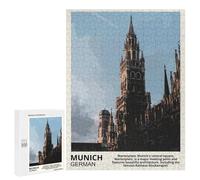 Rompecabezas 500 PCS para Adultos Munich Marienplatz Rompecabezas para Adultos Juegos Divertidos Vacaciones En Casa Matar El Tiempo para Cumpleaños, Navidad 500 PCS