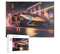 Rompecabezas 500 PCS para Adultos Neon Future Supercar Drive -1 Rompecabezas para Adultos Juegos Relajantes Decoración Perfecta como Regalo para Toda La Familia 500 PCS
