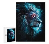 Rompecabezas 500 PCS para Adultos Neon Lion Nebulae Rompecabezas para Adultos Juegos Divertidos Vacaciones En Casa Matar El Tiempo para Cumpleaños, Navidad 500 PCS
