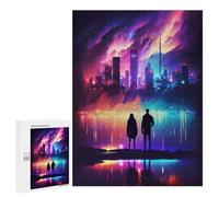 Rompecabezas 500 PCS para Adultos Neon Night Landscape Rompecabezas para Adultos Juguetes De Bricolaje Pero Divertidos Y Humorísticos para Cumpleaños, Navidad 500 PCS