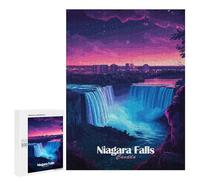 Rompecabezas 500 PCS para Adultos Niagara Falls Night View Rompecabezas para Adultos Juegos Familiares Carrera De Velocidad Manual Regalos para Amigos Y Familiares 500 PCS