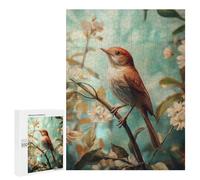 Rompecabezas 500 PCS para Adultos Nightingale Bird on Branch with Flowers Rompecabezas para Adultos Juguete Decoración De Pared Análisis Y Lógica Desafiante De Completar 500 PCS
