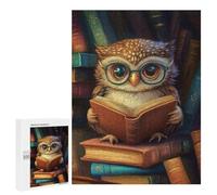 Rompecabezas 500 PCS para Adultos Owl Reading Book Rompecabezas para Adultos Juegos Relajantes Corte De Precisión Oferta como Regalo para Toda La Familia 500 PCS