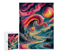 Rompecabezas 500 PCS para Adultos Painting to The Pink World Rompecabezas para Adultos Juegos Familiares Carrera De Velocidad Manual Regalos para Amigos Y Familiares 500 PCS