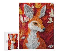 Rompecabezas 500 PCS para Adultos Papercraft Fox in Autumn Rompecabezas para Adultos Juguete Decoración De Pared Decoración del Hogar para Cumpleaños, Navidad 500 PCS