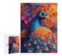 Rompecabezas 500 PCS para Adultos Peacock in Bloom Rompecabezas para Adolescentes Juguetes Antiestrés Desafío Difícil Ayuda A Ejercitar El Cerebro 500 PCS
