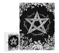 Rompecabezas 500 PCS para Adultos Pentagram with Floral Frame Rompecabezas para Adultos Juegos Familiares Carrera De Velocidad Manual Regalos para Amigos Y Familiares 500 PCS
