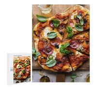 Rompecabezas 500 PCS para Adultos Pepperoni Pizza with Basil Rompecabezas para Adultos Juego De Ingenio Una Obra De Arte Diversión En Casa Actividades, 500 PCS