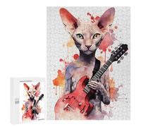 Rompecabezas 500 PCS para Adultos Peterbald Cat Playing Rompecabezas para Adultos Juegos Divertidos Vacaciones En Casa Matar El Tiempo para Cumpleaños, Navidad 500 PCS