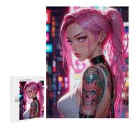 Rompecabezas 500 PCS para Adultos Pink Haired Anime Girl Posing Rompecabezas Juego De Ingenio Difícil Oferta como Regalo para Toda La Familia 500 PCS