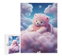 Rompecabezas 500 PCS para Adultos Pink Teddy In Dreamland Rompecabezas para Adultos Juegos Familiares Carrera De Velocidad Manual Regalos para Amigos Y Familiares 500 PCS