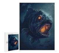 Rompecabezas 500 PCS para Adultos Piranha Evil Scary Horror Rompecabezas para Adultos Juegos De Relajación Decoración Cumpleaños 500 PCS