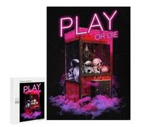 Rompecabezas 500 PCS para Adultos Play Or Die Gamer Quote Rompecabezas para Adultos Juego De Ingenio Regalo De Cumpleaños Ayuda A Ejercitar El Cerebro 500 PCS