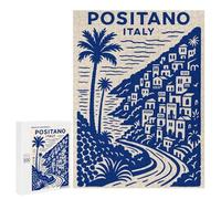 Rompecabezas 500 PCS para Adultos Positano Italy Travel Poster Rompecabezas Juguetes Antiestrés para La Diversión Familiar Oferta como Regalos para Toda La Familia 500 PCS