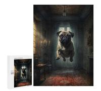 Rompecabezas 500 PCS para Adultos Pug in Haunted Mansion Rompecabezas Juego Familiar Difícil Oferta Difícil como Regalo para Toda La Familia 500 PCS