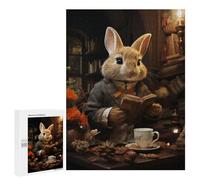Rompecabezas 500 PCS para Adultos Rabbit Drinking Tea Rompecabezas para Adolescentes Juguete Decoración De Pared Decoración Desafiante De Completar 500 PCS
