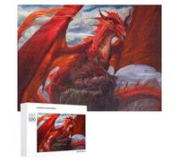 Rompecabezas 500 PCS para Adultos Red Dragon Guardian of Eggs Rompecabezas para Adultos Juegos Relajantes Decoración Perfecta como Regalo para Toda La Familia 500 PCS