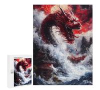 Rompecabezas 500 PCS para Adultos Red Dragon Rising Rompecabezas para Adultos Juguetes De Bricolaje Pero Divertidos Y Humorísticos para Cumpleaños, Navidad 500 PCS
