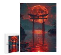 Rompecabezas 500 PCS para Adultos Red Moon Torii Gate Rompecabezas para Adultos Juego De Ingenio Regalo De Cumpleaños Ayuda A Ejercitar El Cerebro 500 PCS