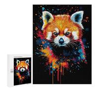 Rompecabezas 500 PCS para Adultos Red Panda Splash Art Rompecabezas para Adultos Juegos Familiares Carrera De Velocidad Manual Regalos para Amigos Y Familiares 500 PCS