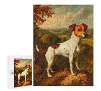 Rompecabezas 500 PCS para Adultos Retro Jack Russell Terrier Rompecabezas para Adultos Juguete Decoración De Pared Decoración Perfecta Regalos para Reducir El Estrés 500 PCS
