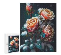Rompecabezas 500 PCS para Adultos Rose Garden Flowers Snow Rompecabezas para Adultos Juego De Ingenio Regalo De Cumpleaños Ayuda A Ejercitar El Cerebro 500 PCS