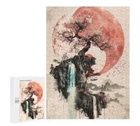 Rompecabezas 500 PCS para Adultos Sakura Watrefall Yin Yang Rompecabezas para Adultos Juguete Decoración De Pared Decoración Perfecta Regalos para Reducir El Estrés 500 PCS