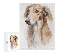 Rompecabezas 500 PCS para Adultos Saluki Dog Portrait Rompecabezas para Adultos Juguetes De Bricolaje Pero Divertidos Y Humorísticos para Cumpleaños, Navidad 500 PCS