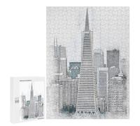 Rompecabezas 500 PCS para Adultos San Francisco Financial District Rompecabezas para Adultos Juegos Relajantes Corte De Precisión Oferta como Regalo para Toda La Familia 500 PCS