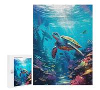 Rompecabezas 500 PCS para Adultos Sea Turtle Animal Ocean Rompecabezas para Adultos Juguete Decoración De Pared Mejora La Memoria Regalo De Cumpleaños, Regalos, 500 PCS
