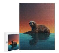 Rompecabezas 500 PCS para Adultos Serene Sloth at Sunset Rompecabezas para Adultos Juegos Familiares Carrera De Velocidad Manual Regalos para Amigos Y Familiares 500 PCS