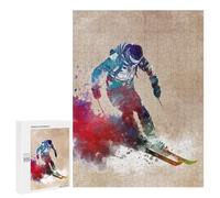 Rompecabezas 500 PCS para Adultos Ski Sport Art Rompecabezas para Adultos Juego De Ingenio Regalo De Cumpleaños Ayuda A Ejercitar El Cerebro 500 PCS