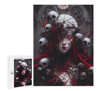 Rompecabezas 500 PCS para Adultos Skulls and Red Veins Rompecabezas De Juguete para Decoración De Pared, Divertido Y Humorístico, Cumpleaños 500 PCS