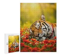 Rompecabezas 500 PCS para Adultos Sleeping Tiger in A Field of Flowers Rompecabezas para Adultos Juego De Ingenio Regalo De Cumpleaños Ayuda A Ejercitar El Cerebro 500 PCS