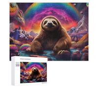 Rompecabezas 500 PCS para Adultos Sloth in A Cosmic Wonderland Rompecabezas De Juguete para Decoración De Pared, Divertido Y Humorístico, Cumpleaños 500 PCS