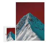 Rompecabezas 500 PCS para Adultos Snowy Mountain Peak with Red Sky Rompecabezas para Adultos Juguete Decoración De Pared Decoración del Hogar para Cumpleaños, Navidad 500 PCS