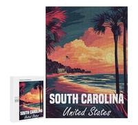 Rompecabezas 500 PCS para Adultos South Carolina Sunset Rompecabezas para Adultos Juguete Decoración De Pared Decoración del Hogar para Cumpleaños, Navidad 500 PCS