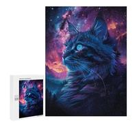 Rompecabezas 500 PCS para Adultos Space Cat Galaxy Rompecabezas para Adultos Juguete Decoración De Pared Decoración Perfecta Regalos para Reducir El Estrés 500 PCS