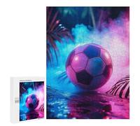 Rompecabezas 500 PCS para Adultos Sport Neon Football Rompecabezas para Adultos Juguete Decoración De Pared Decoración Perfecta Regalos para Reducir El Estrés 500 PCS